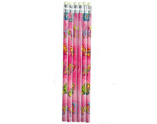BUTTERFLY THEME PENCILS WITH ERASER TIP - 1 PACK. 150168